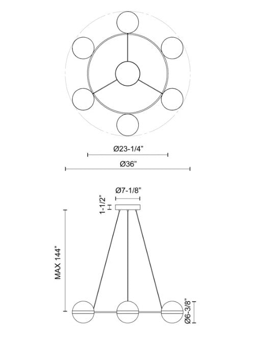 Tagliato 6 Light Steel Dimmable LED Round