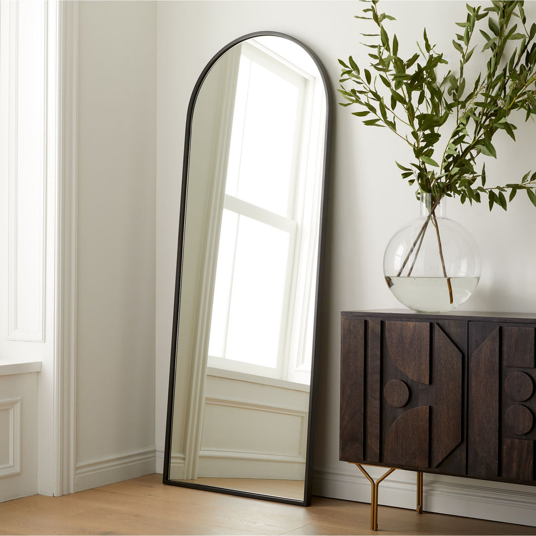 Metal Frame Arched Floor Mirror - 28"W x 74"H