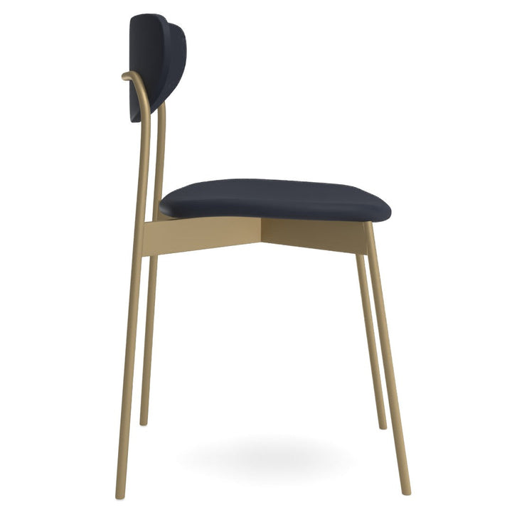 Mid-Century Modern Petal Upholstered Dining Chair - Leather