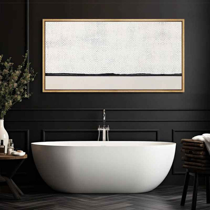 Minimal Landscape Minimalist Dotted Horizon Line In Monochrome Wall Decor-30"x60"