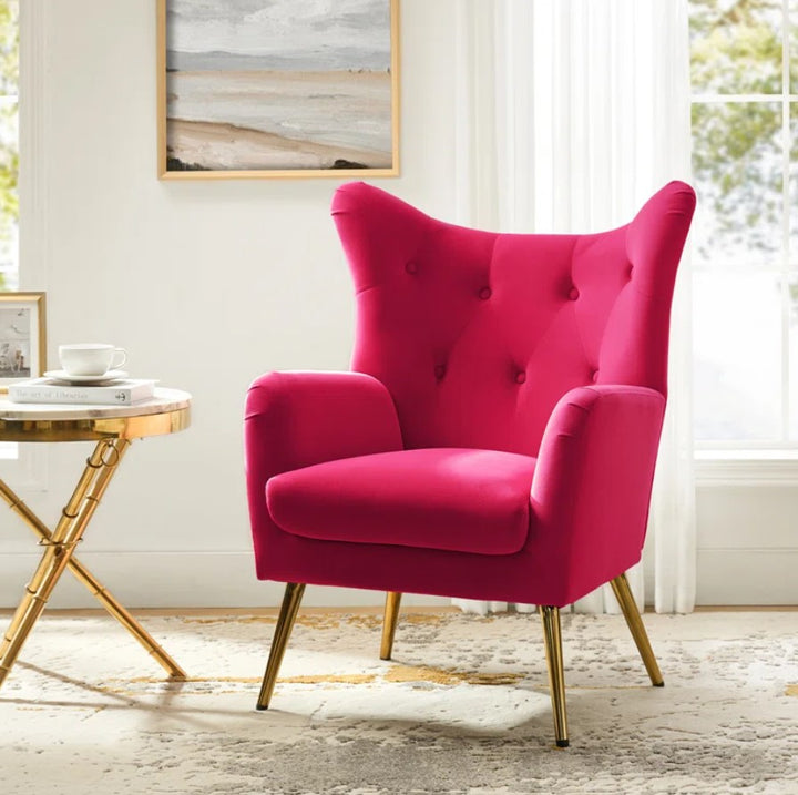 Avianna 29.25" Wide Tufted Polyester Wingback Chair