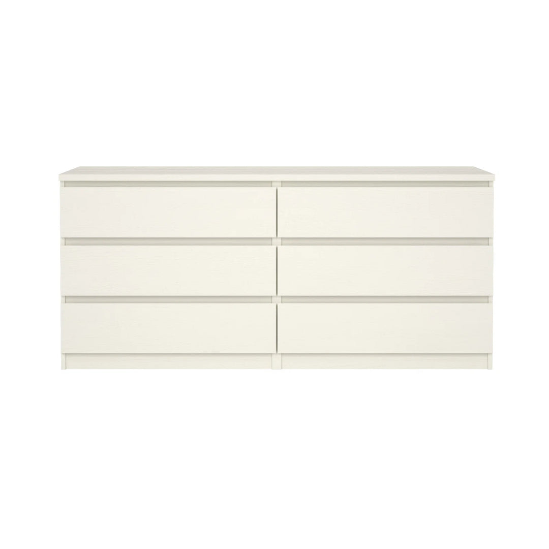 Kepner 6 Drawer Double Dresser White Woodgrain