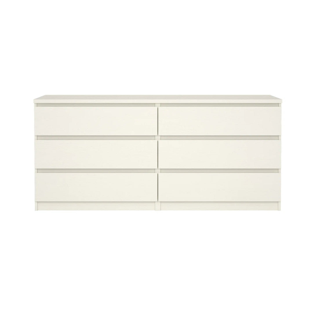 Kepner 6 Drawer Double Dresser White Woodgrain