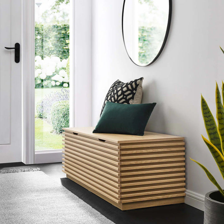 Modway Render Wood Grain Storage Bench