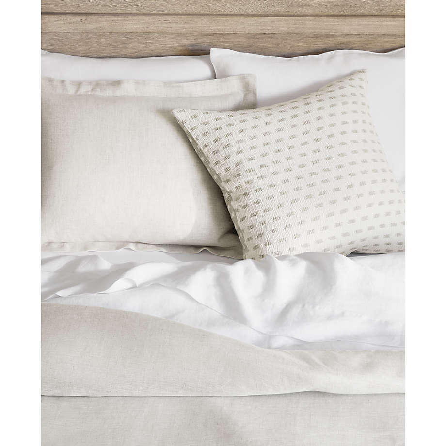 Mujia Reversible Ivory Ikat Throw Pillow No Insert 23"x23"