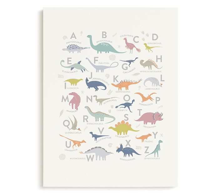 Minted Alphabet Dinos Wall Art with frame