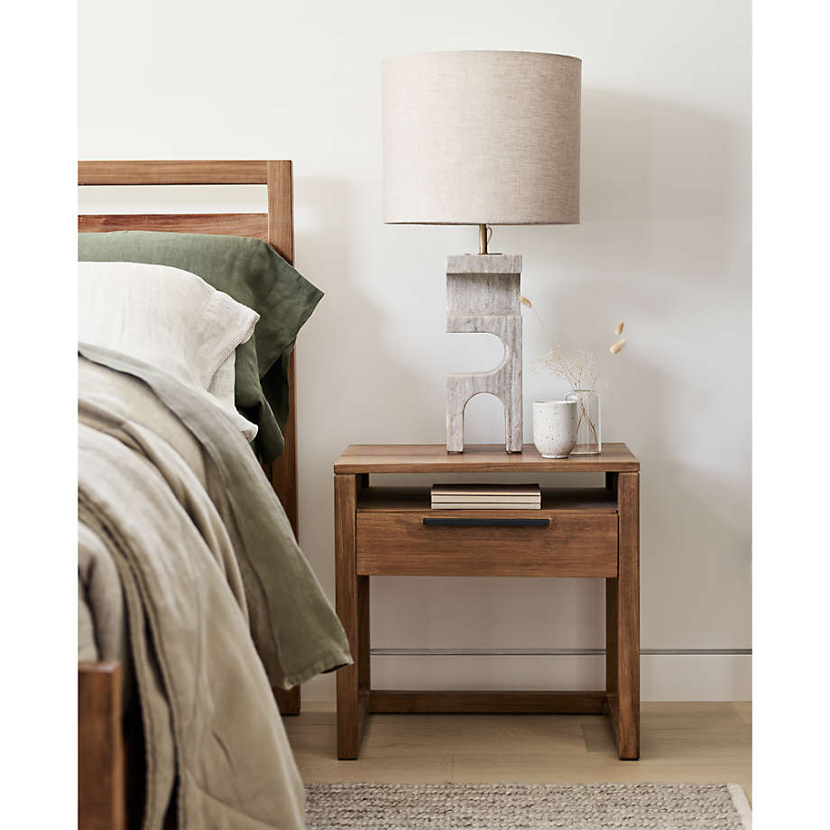 Linea Natural Teak Wood Nightstand