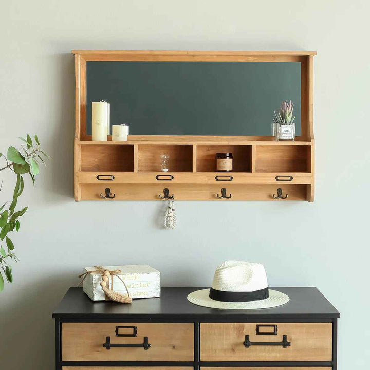 Hofer Wood Flat Wall Mirror