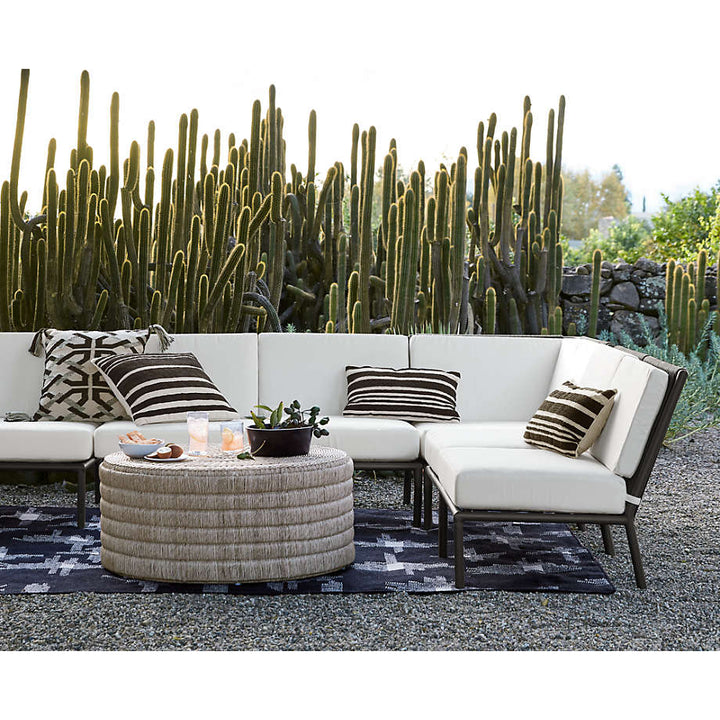 Mohave 20"x20" Wide Black Stripe Indoor Outdoor Pillow with insert