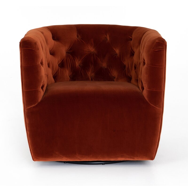 Owasa Tufted Polyester Swivel Barrel Chair