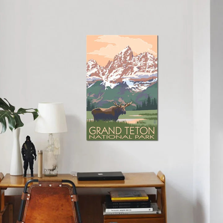 Grand Teton National Park Wrapped Canvas No Frame 18"x12"