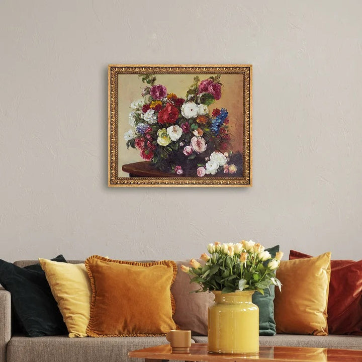 Bouquet Of Diverse Flowers Latour Picture With Frame 34"x24"