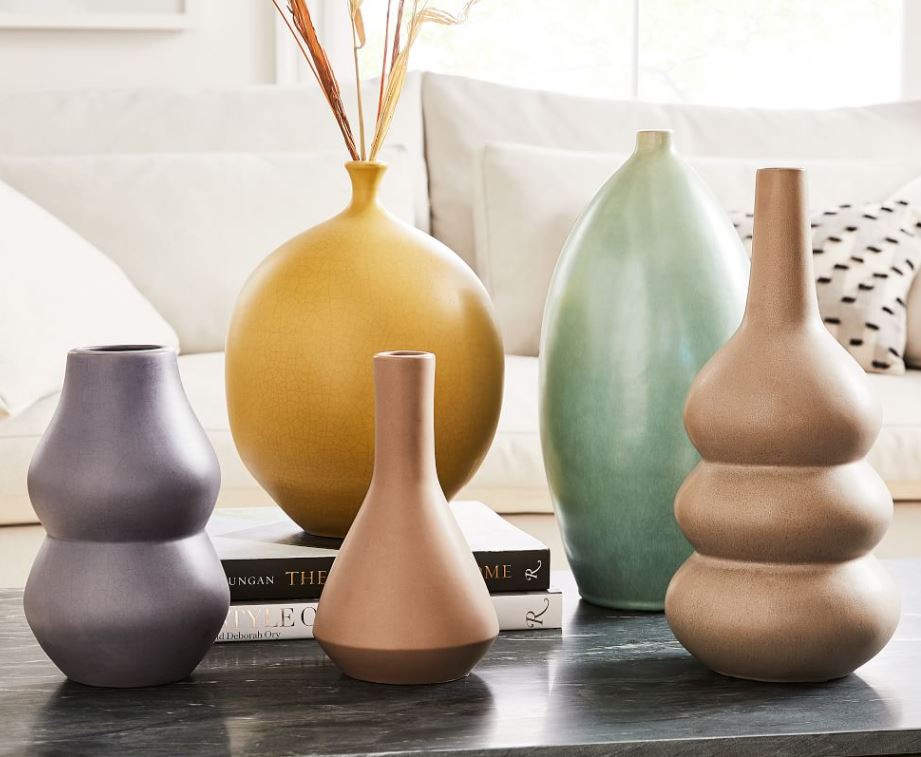 Crackle Glazed Ceramic Vases