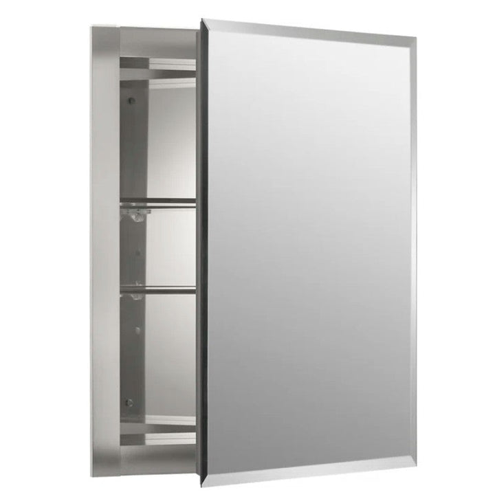 Derring Recessed Frameless Medicine Cabinet with 2 Adjustable Shelves and Interior Mirror