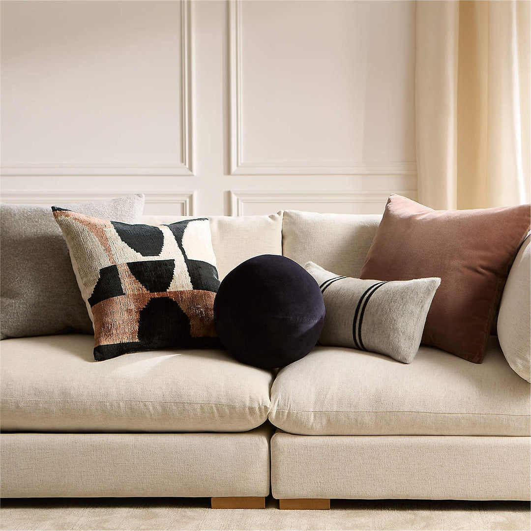 Terre Black Velvet Sphere Throw Pillow 12"