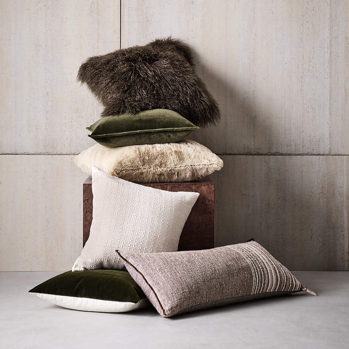 Dark Green Washed Organic Cotton Velvet Throw 20x20