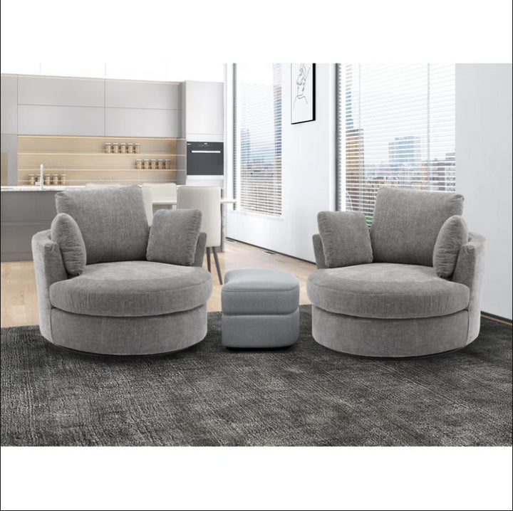 Latitude Run Upholstered Swivel Barrel Chair