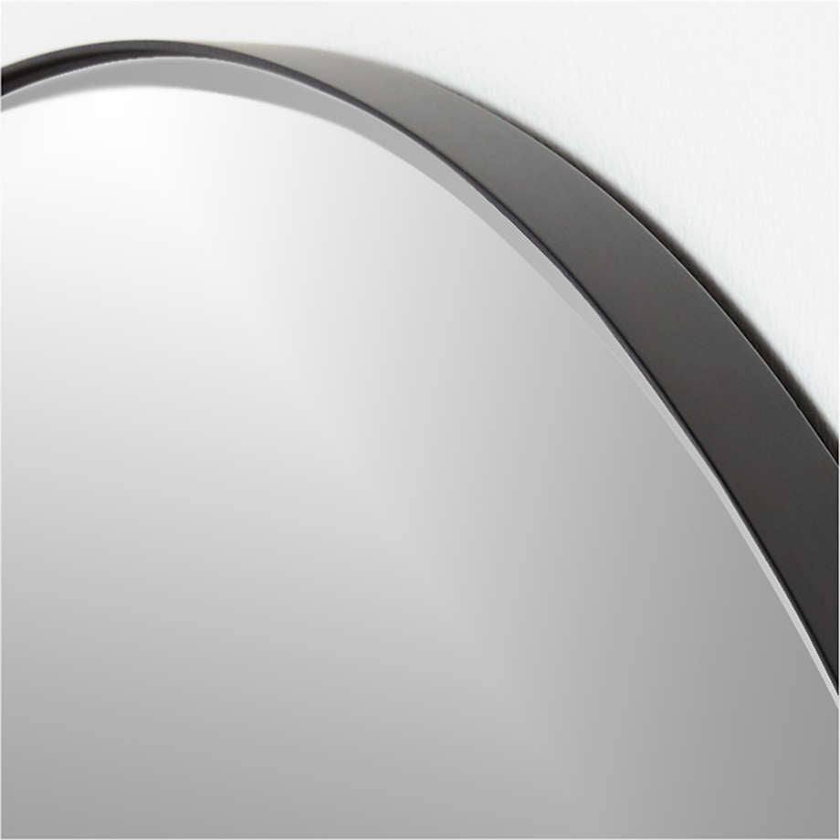 Edge Black Round Wall Mirror