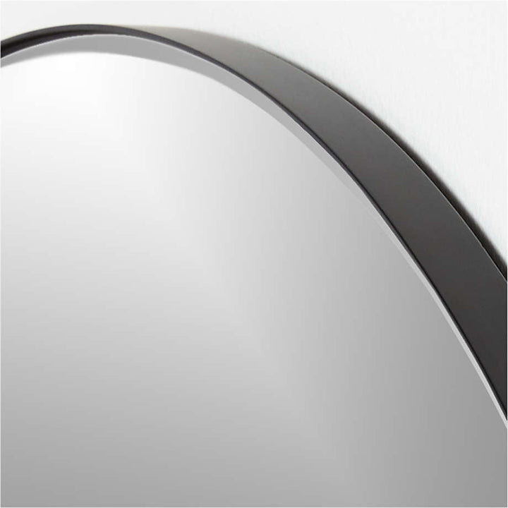 Edge Black Round Wall Mirror