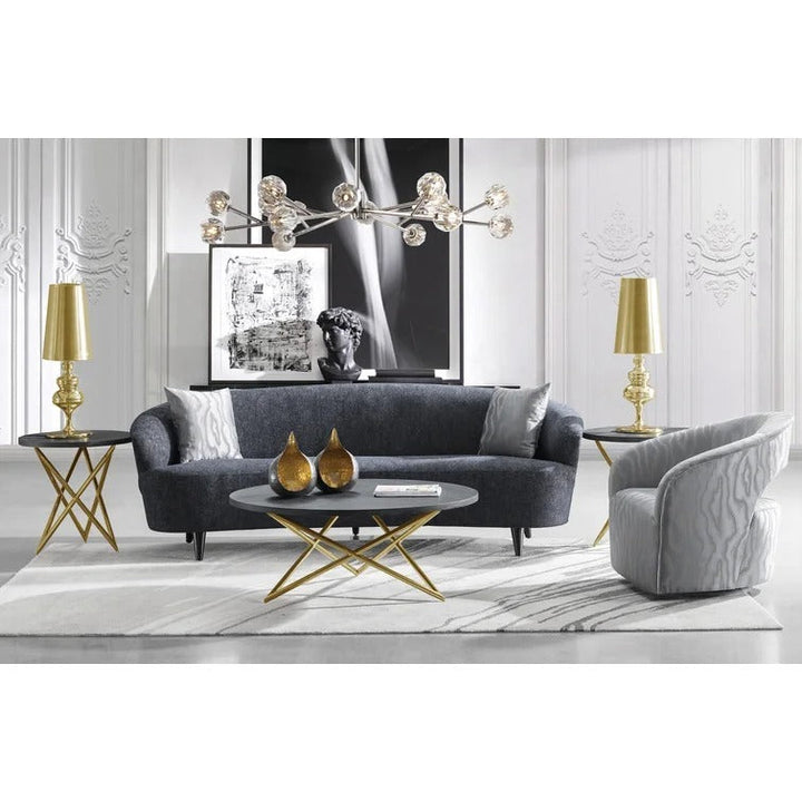 Coffield Tuxedo Arm Curved Sofa