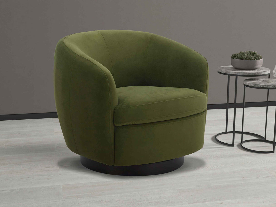 Marcy Upholstered Swivel Barrel Chair