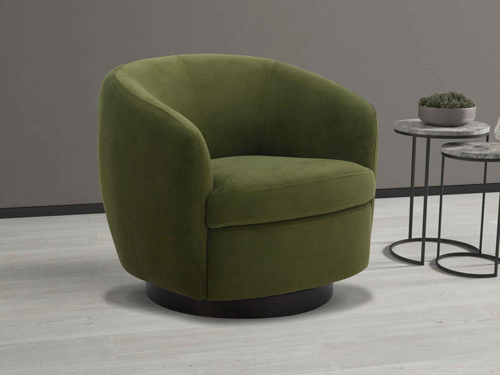 Marcy Upholstered Swivel Barrel Chair