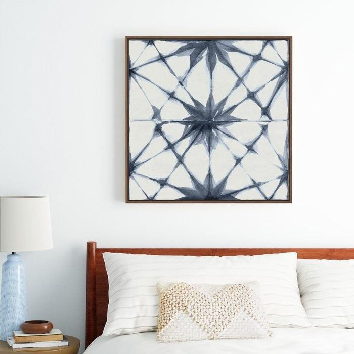 Shibori Starburst on Lunar Gray Canvas Print