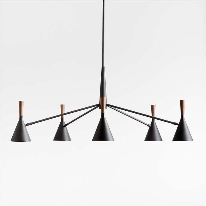 Weston Black Mid Century Modern Chandelier Light