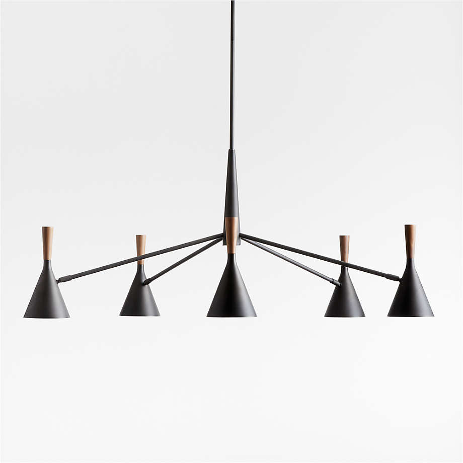 Weston Black Mid Century Modern Chandelier Light