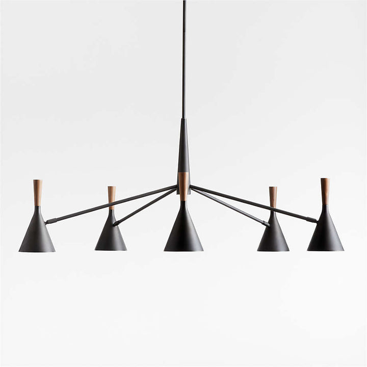 Weston Black Mid Century Modern Chandelier Light