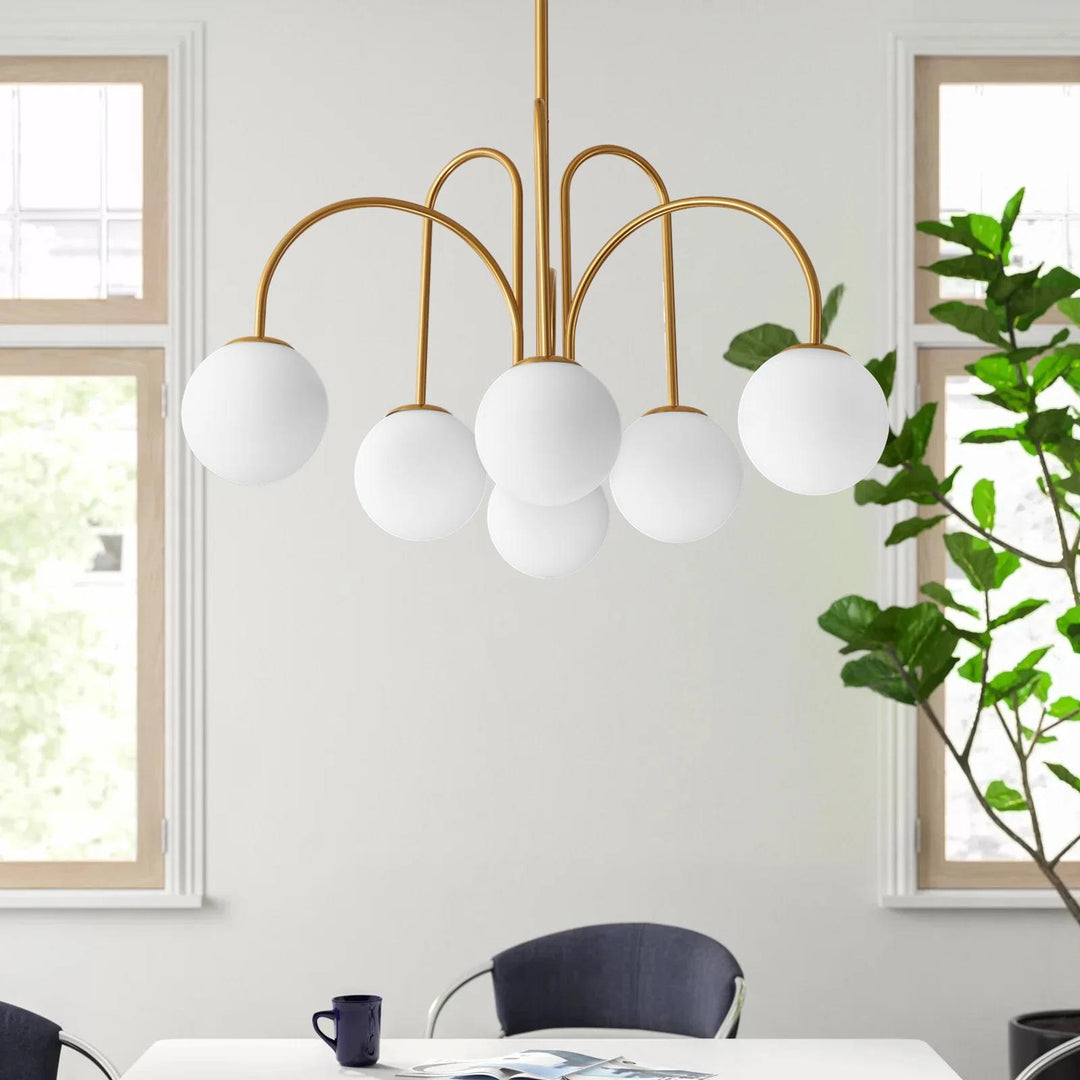 6 Light Dimmable Sputnik Geometric Chandelier