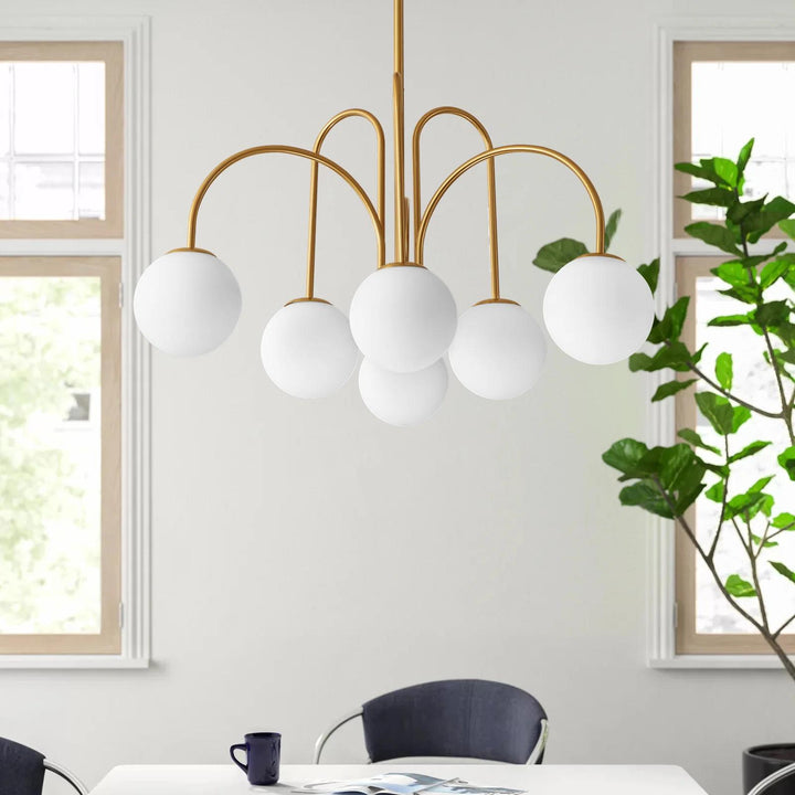6 Light Dimmable Sputnik Geometric Chandelier