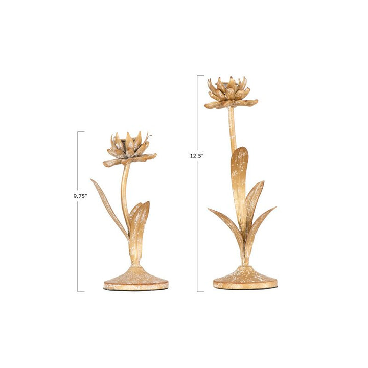 2 Piece Metal Candlestick Set