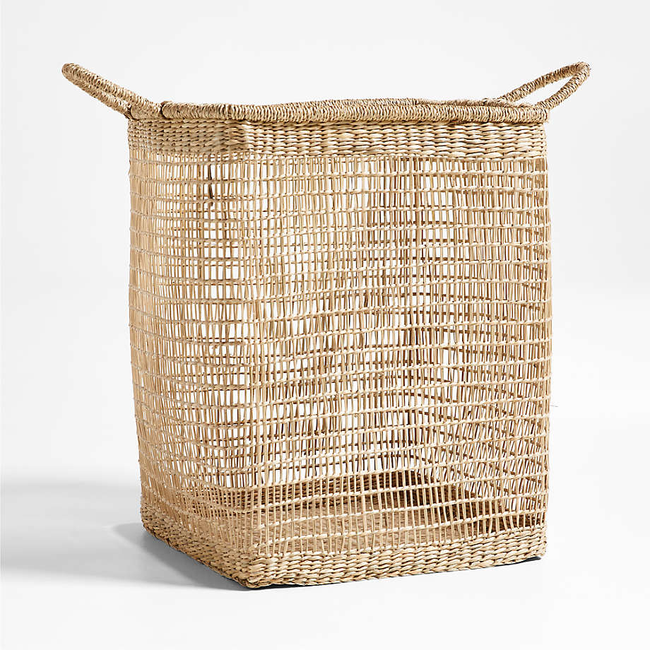 Rybak Medium Square Woven Decorative Blanket Basket