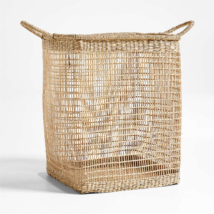 Rybak Medium Square Woven Decorative Blanket Basket