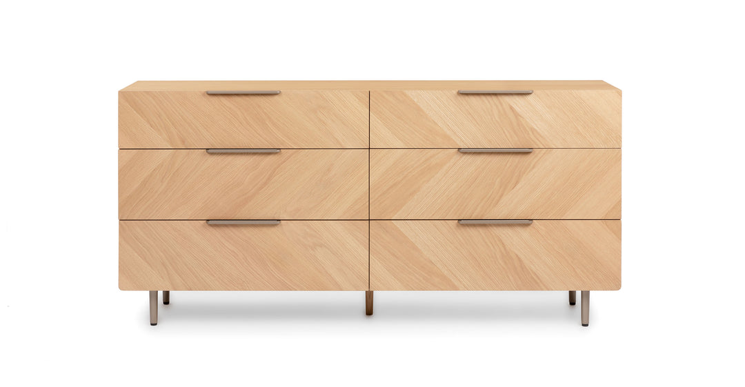 Nera Oak 6 Drawer Double Dresser