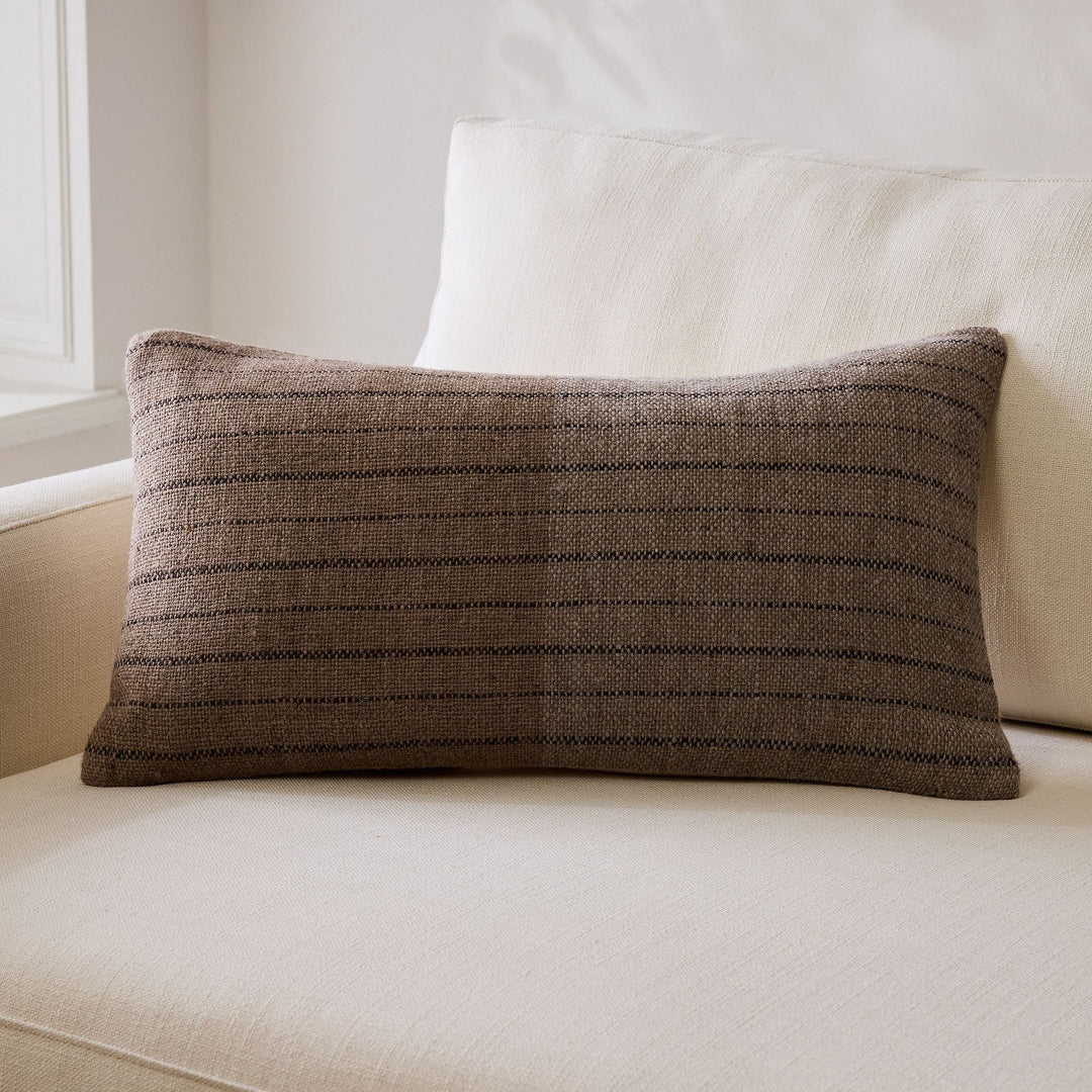 Wool Grid Lumbar Pillow Cover