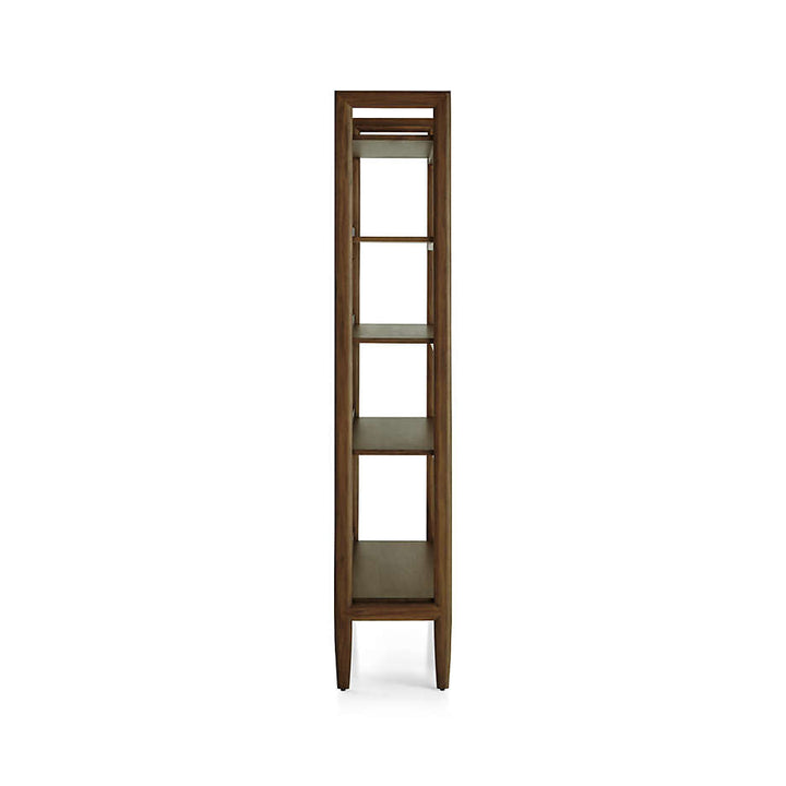 Tate Walnut Wide Storage Bookshelf