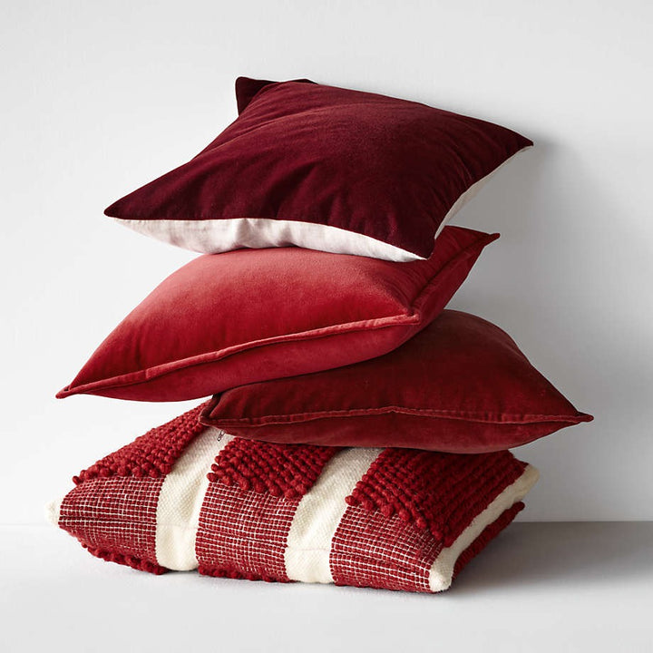 Brick 20x20 Faux Mohair Throw Pillow Cover