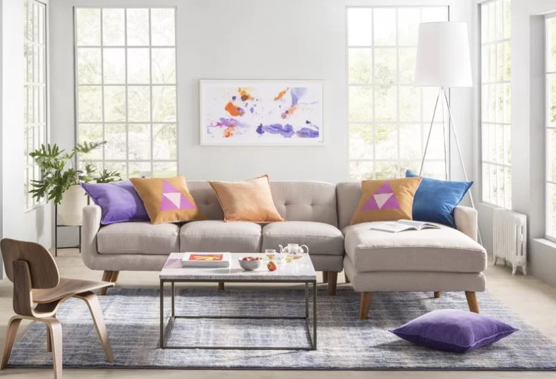 Bradford Cotton Throw Pillow with insert-22''x22''