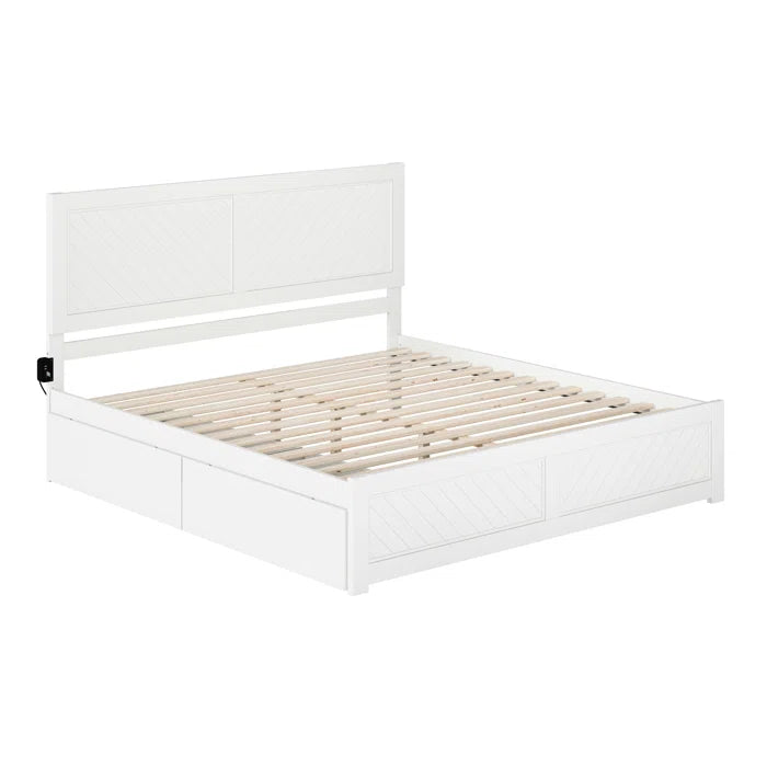 Jeinny Solid Wood Platform Bed King
