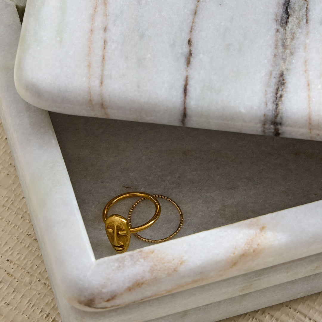 Modern Marble Rectangle Decorative Box