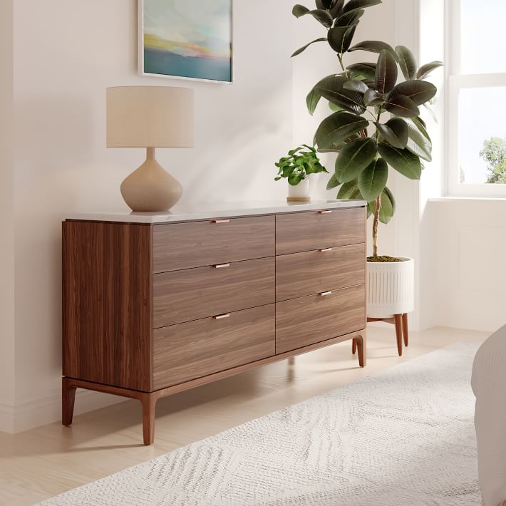 Parker Storage Marble And Cool Walnut
