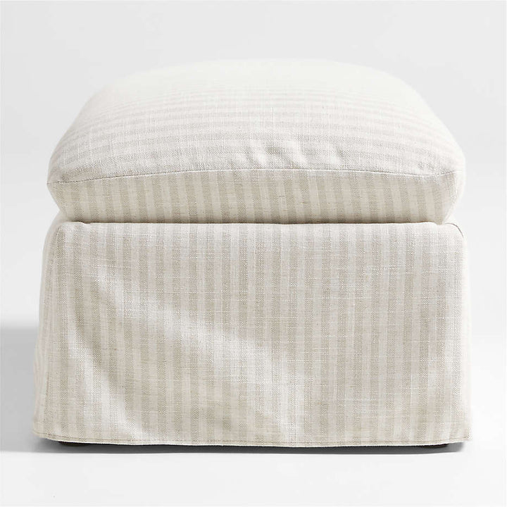 Ever Striped Slipcovered Storage Nursery Ottoman