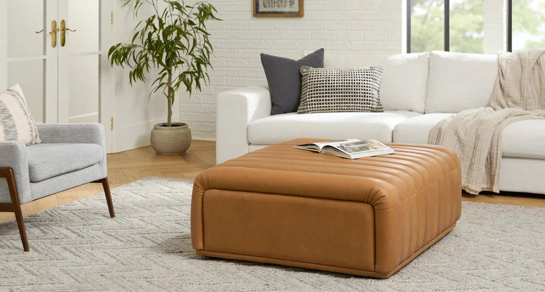 Sefto Taos Tan Ottoman