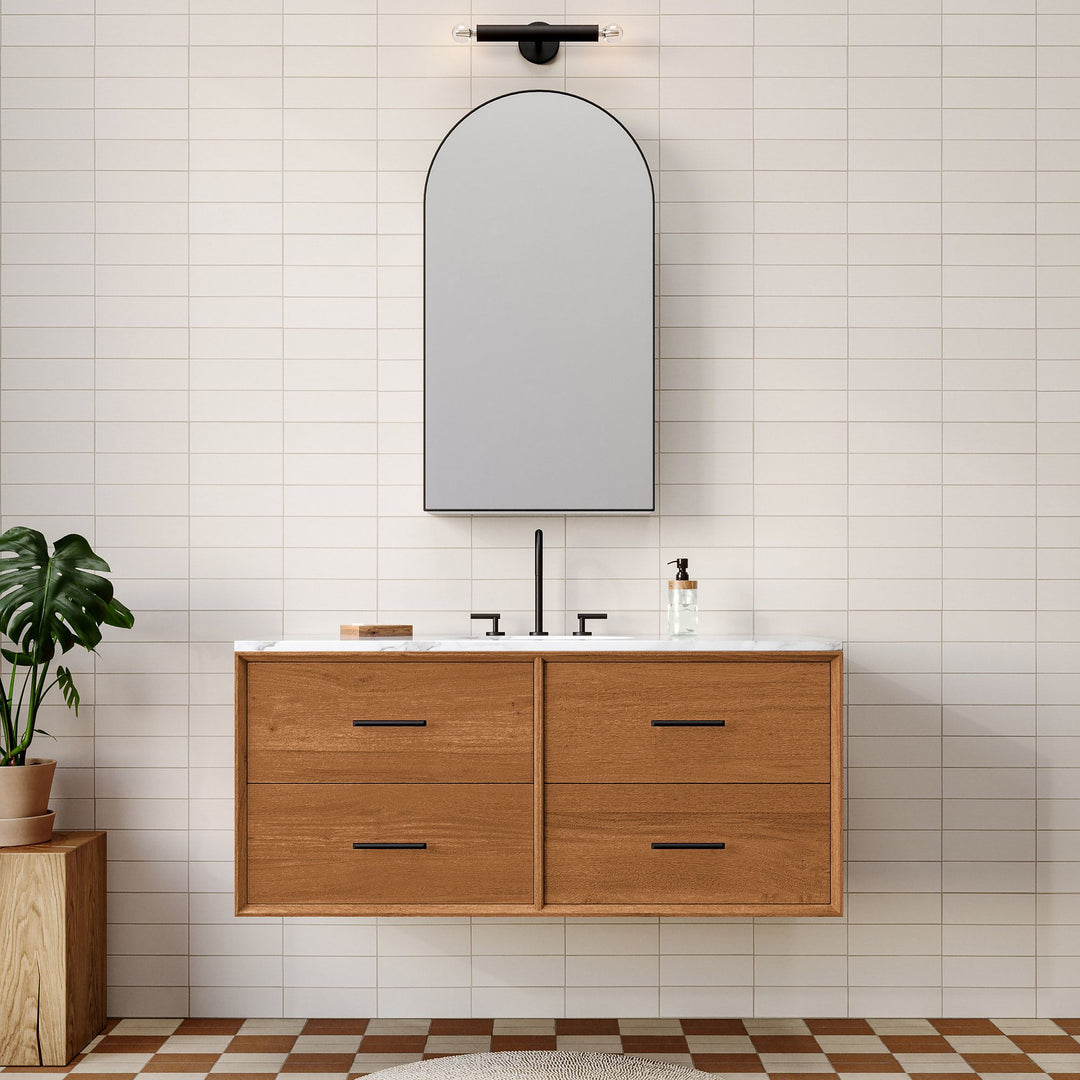 Arched Metal Framed Medicine Cabinet_Black
