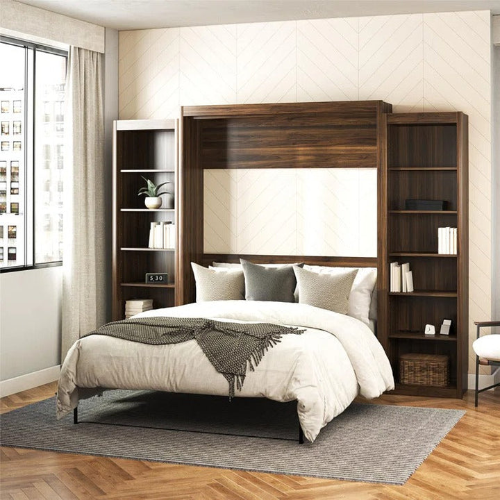 Wexford Murphy Bed with Side Storage Bookcases