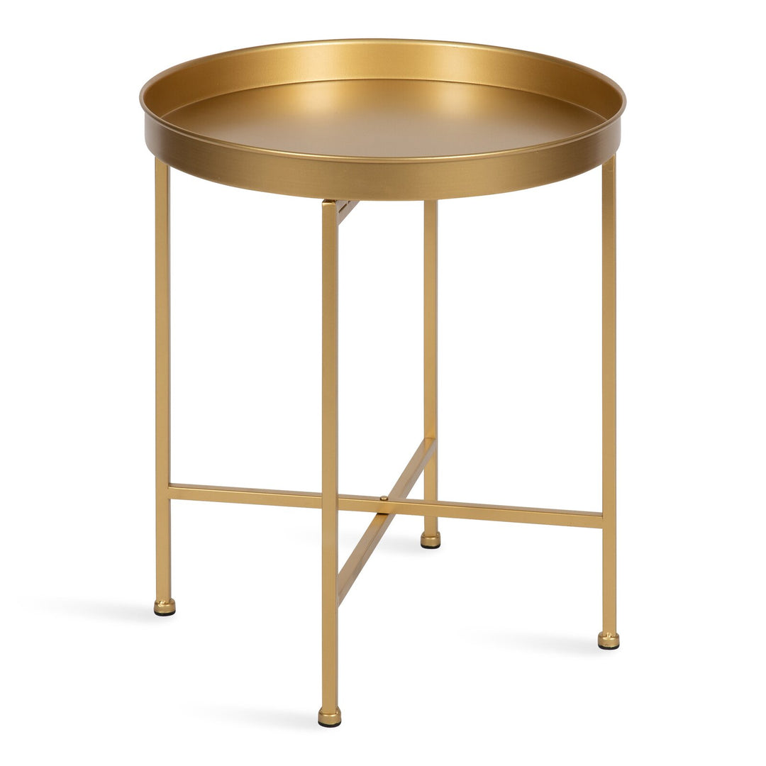 Alvis Iron Tray Top Cross Legs End Table