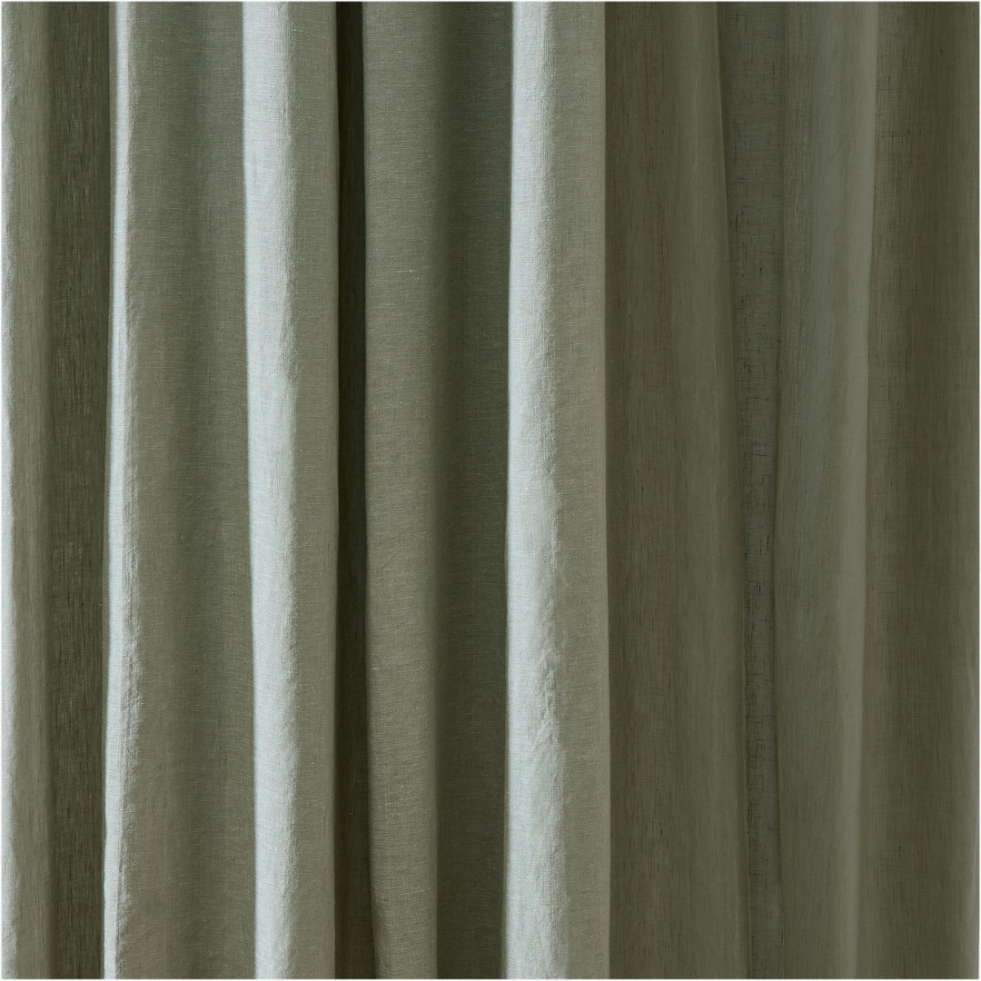 Pleated European Flax Linen Blackout Curtain