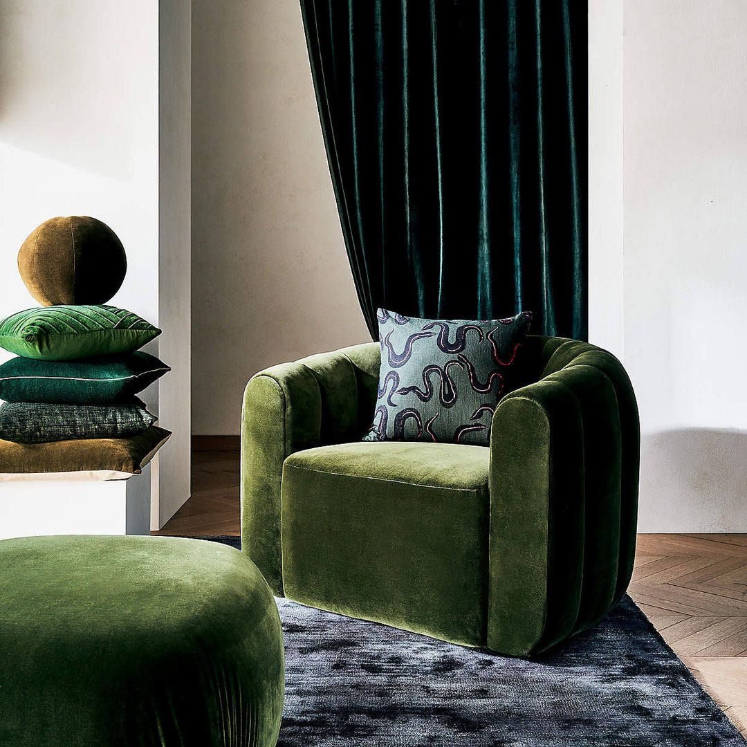 Fitz Green Velvet Swivel Chair